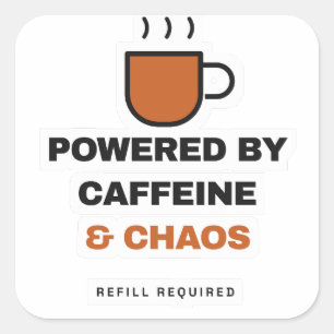 Alimenté par la caféine et le chaos Autocollant dr