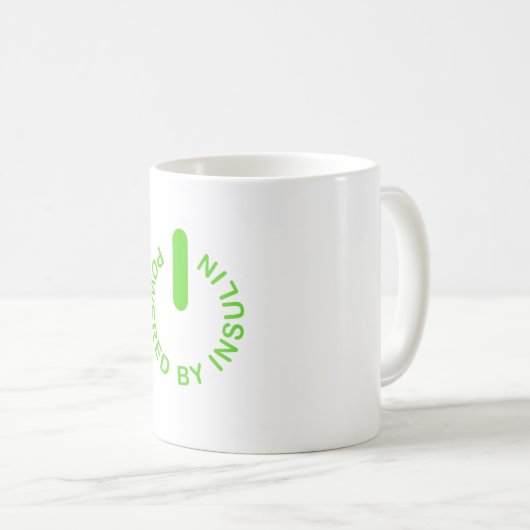 Alimenté Par L'Insuline Diabète Mug (Devant droit)