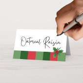 Aliments, boissons ou cartes de place Pliage Holly