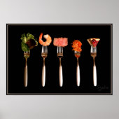 Aliments contemporains sur fourchette affiche d'ar (Devant)