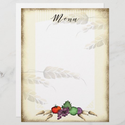 Aliments de la moisson toscane en papier à en-tête (Devant / Derrière)