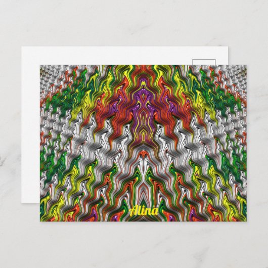 ALINA ~ CHRISTMAS 3D Fractal Design Pattern ~ Briefkaart (Voorkant / Achterkant)