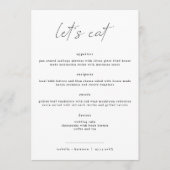 ALINA Elegant minimaliste Mariage Mangeons Menu (Devant)