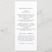 ALINA Minimalist Elegant Long Wedding Program Menu (Achterkant)