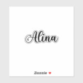 Alina Naam - Handgeschreven kalligrafie Sticker (Vel)