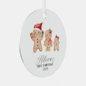 Alina Personalized Baby's First Christmas Metalen Ornament (Voorkant Rechts)