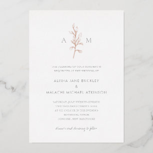Alisha Botanical Elegant Wedding Folie Uitnodiging