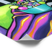 "Alisha" Candy Rainbow Parrot Fae Art Poster (Coin)