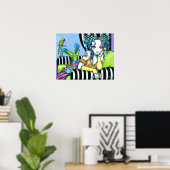 "Alisha" Candy Rainbow Parrot Fae Art Poster (Bureau à domicile)