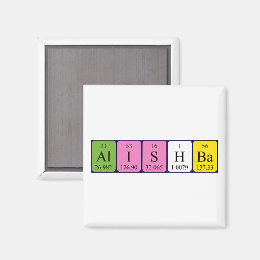 Alishba nom de table périodique aimant (Recto/Verso)