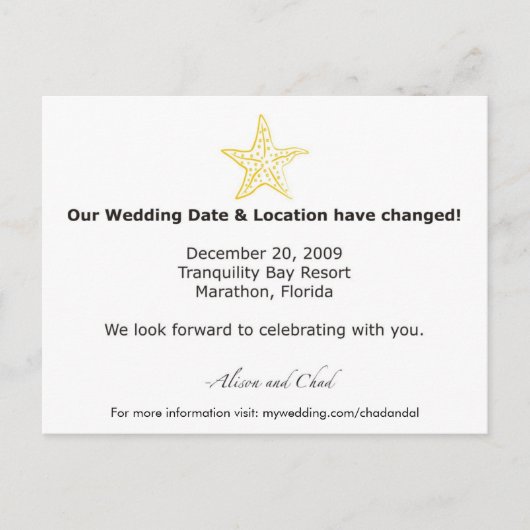 Alison - Date Change-Update Briefkaart (Voorkant)