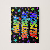 "ALISON" First Name, Fun "HAPPY BIRTHDAY" Legpuzzel (Verticaal)
