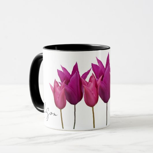  Alison naam  roze tulp bloemen Mok (Voorkant links)