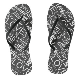 Alive Black and White Gallery Love Words Art Teenslippers