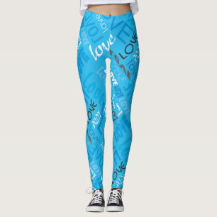 Alive Cyan Gallery Love Words Art Leggings