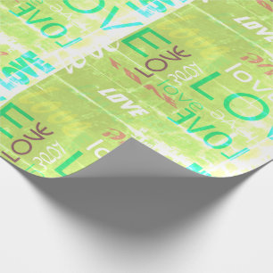 Alive Light Green Gallery Love Words Art Cadeaupapier