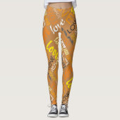 Alive Oranje Gallery Love Words Art Leggings (Voorkant)