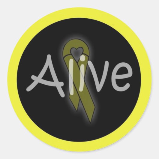 alivesticker ronde sticker (Voorkant)