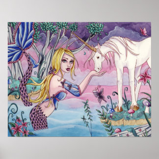 Aliya - Mermaid & Unicorn Poster