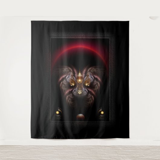 Alkarian Poodle Fantasy Fractal Portret Wandkleed (Voorkant)