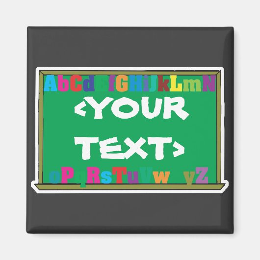  alkbord,<YOURTEXT> Magneet (Voorkant)