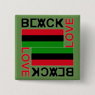 ALKEBULAN - ZWART OP ZWARTE LOVE v2 Vierkante Button 5,1 Cm