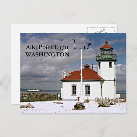 Alki Point Lighthouse, Briefkaart Washington (Voorkant / Achterkant)