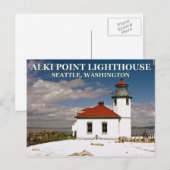 Alki Point Lighthouse, Seattle Washington Briefkaa Briefkaart (Voorkant / Achterkant)