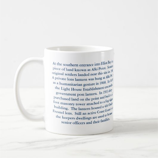 Alki Point Lighthouse, Seattle Washington Mug (Gauche)