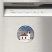 Alki Point Lighthouse, Washington Round Magnet (In Situ (Lave-vaisselle))