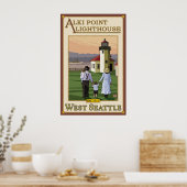 Alki Point Lighthouse - West Seattle, WA-Poster Poster (Keuken)