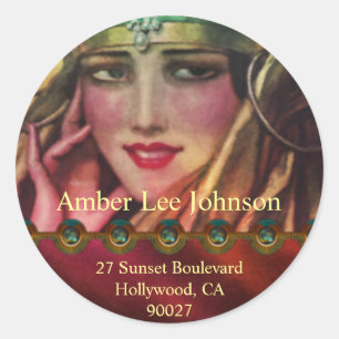 Alkmaar Kashmir in Red & Gold Ronde Sticker