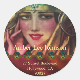 Alkmaar Kashmir in Red & Gold Ronde Sticker