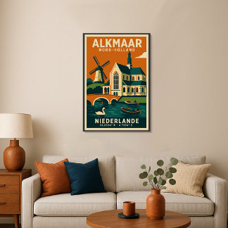 Alkmaar Nord Holland Niederlande Reiseplakat Perfect Poster