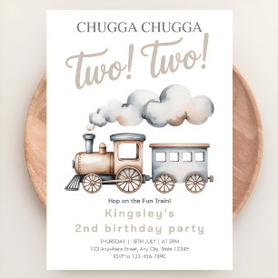 All Aboard! 2e verjaardagstreinfeest Kaart