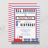 All Aboard 5th Birthday Express Choo Choo Train Kaart (Voorkant / Achterkant)