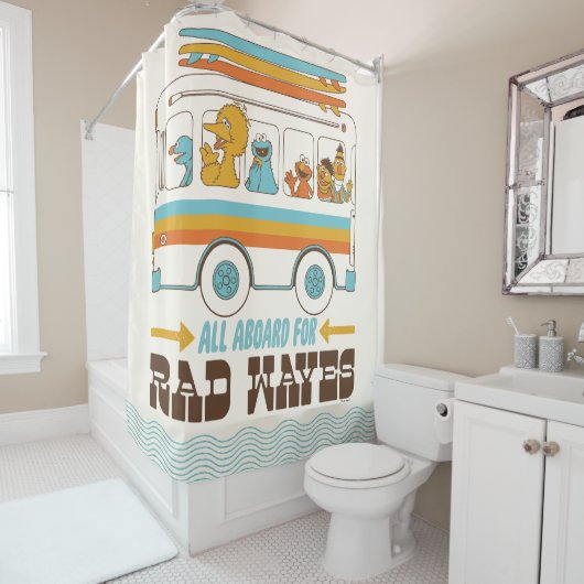 All Aboard for Rad Waves Douchegordijn (In situ)