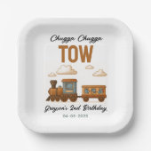 All Aboard Train 2e verjaardagsfeest Papieren Bordje (Voorkant)