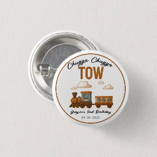 All Aboard  Train 2e verjaardagsfeest Ronde Button 3,2 Cm