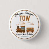 All Aboard Train 2e verjaardagsfeest Ronde Button 3,2 Cm (Voorkant)