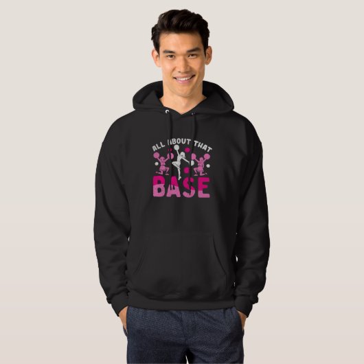 All About That Base Funny Cheer Cheerleader Cheerl Hoodie (Voorkant volledig)
