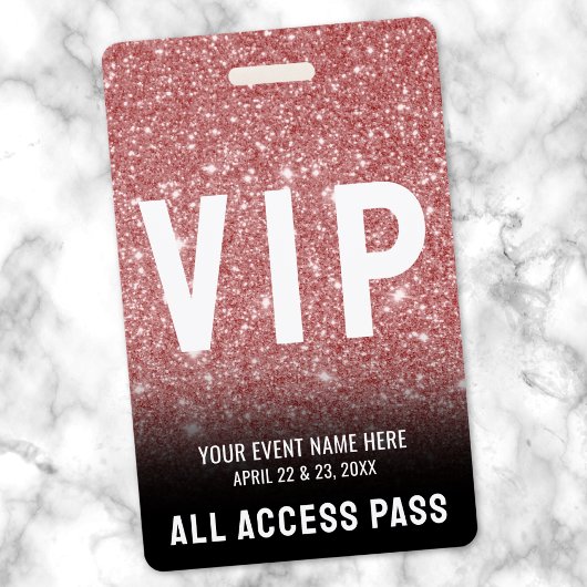 All Access Pink Rose Gold VIP Badge