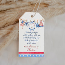All American 4 juli baby shower bedank favor