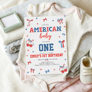 All American Baby 1e verjaardagsuitnodiging Kaart