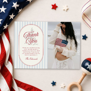 All American Baby 4 juli Baby Shower Foto Bedankkaart