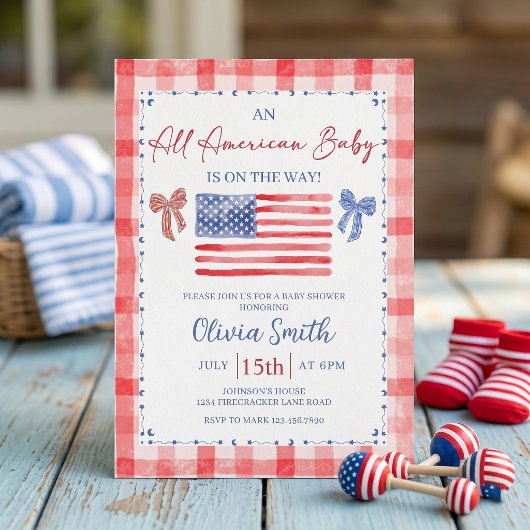 All American Baby Shower Invitation
