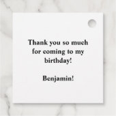 All American Birthday Party Bedankjes Labels (Achterkant)