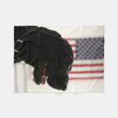 All-American Black Labrador Retriever Fleece Deken (Voorkant (Horizontaal))