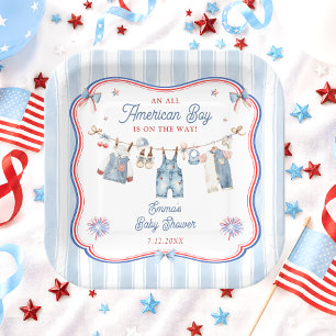All American Boy Baby Shower Papieren Bordje