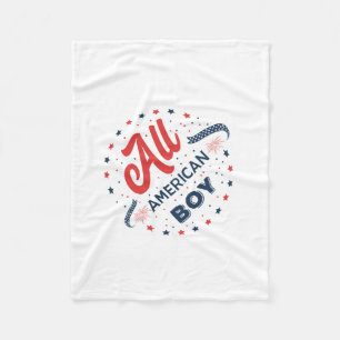 All American Boy Badge Fleece Deken